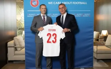 TFF Başkanı Hacıosmanoğlu, UEFA Başkanı Ceferin ile Bir Araya Geldi