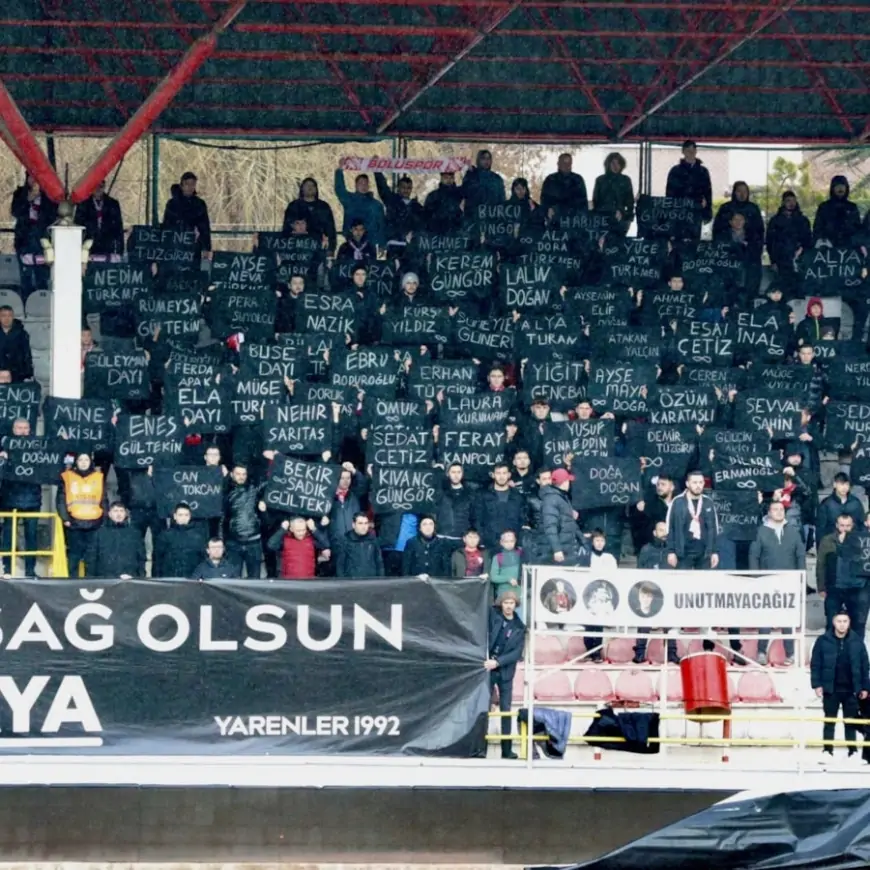 Bolu'da Yangın Felaketi Unutulmadı! Stat Siyaha Büründü